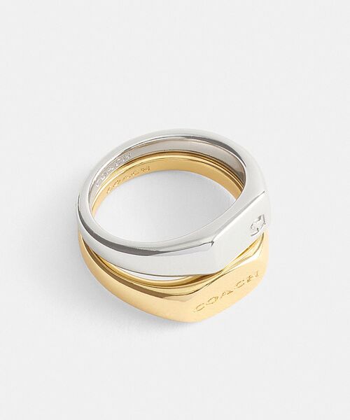 COACH（コーチ）の「シグネット リング セット（リング・レディース・ゴールド系その他・11号/14号）」の3枚目の写真