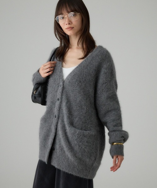 BABYLONE（バビロン）の「FOXカシミヤカーディガン（カーディガン/ボレロ・レディース・オフホワイト/チャコール/ホワイト/カーキ・フリー）」の14枚目の写真