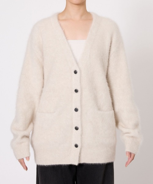 BABYLONE（バビロン）の「FOXカシミヤカーディガン（カーディガン/ボレロ・レディース・オフホワイト/チャコール/ホワイト/カーキ・フリー）」の8枚目の写真