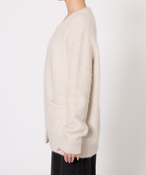 BABYLONE（バビロン）の「FOXカシミヤカーディガン（カーディガン/ボレロ・レディース・オフホワイト/チャコール/ホワイト/カーキ・フリー）」の7枚目の写真