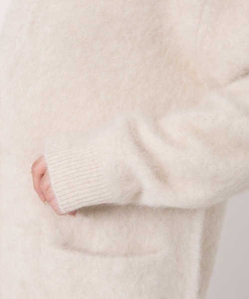 BABYLONE（バビロン）の「FOXカシミヤカーディガン（カーディガン/ボレロ・レディース・オフホワイト/チャコール/ホワイト/カーキ・フリー）」の19枚目の写真