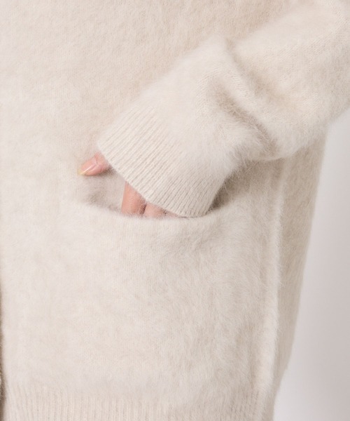 BABYLONE（バビロン）の「FOXカシミヤカーディガン（カーディガン/ボレロ・レディース・オフホワイト/チャコール/ホワイト/カーキ・フリー）」の18枚目の写真