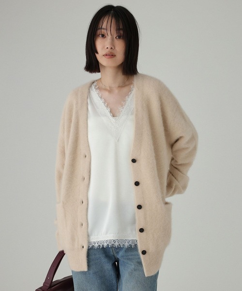 BABYLONE(バビロン)の「FOXカシミヤカーディガン(カーディガン/ボレロ・レディース・オフホワイト/チャコール/ホワイト/カーキ/ライトベージュ/ダークブラウン・フリー)」の14枚目の写真