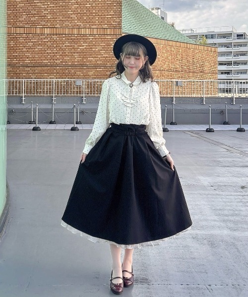 レースレイヤードタックフレアースカート（スカート）｜an another