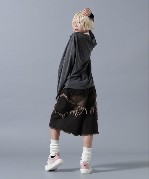 SIS(エスアイエス)の「SIS/エスアイエス/Switching L/S Tee(Tシャツ/カットソー・レディース・チャコールグレー/ベージュ・F)」の17枚目の写真