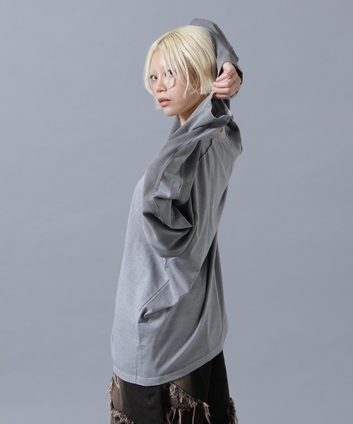 SIS(エスアイエス)の「SIS/エスアイエス/Switching L/S Tee(Tシャツ/カットソー・レディース・チャコールグレー/ベージュ・F)」の22枚目の写真