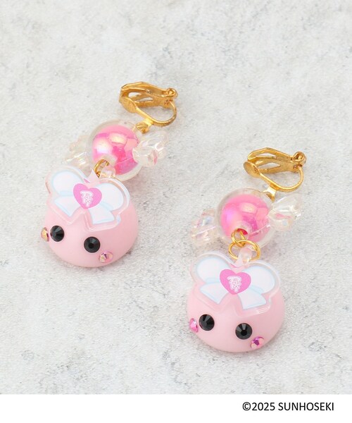 PINK-latte（ピンクラテ）の「◆【サン宝石ほっぺちゃんコラボ】イヤリング（イヤリング・キッズ・ライトパープル/ブラック/ベビーピンク・00）」の3枚目の写真