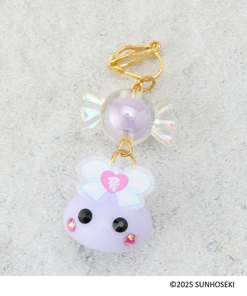 PINK-latte（ピンクラテ）の「◆【サン宝石ほっぺちゃんコラボ】イヤリング（イヤリング・キッズ・ライトパープル/ブラック/ベビーピンク・00）」の5枚目の写真