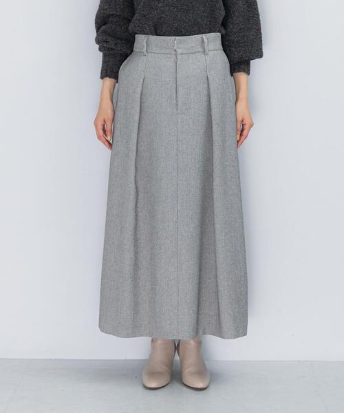 URBAN RESEARCH ROSSO WOMEN（アーバンリサーチ　ロッソ）の「タックスカート（スカート・レディース・ライトグレー/ブラウン・36/38）」の4枚目の写真