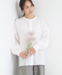 DRESKIP | 【洗濯後シワになりにくい/吸水速乾/UVカット】着こなしで雰囲気いろいろ　お袖シャーリングシャツ(シャツ/ブラウス)