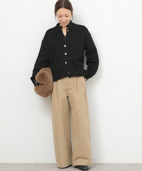 JOURNAL STANDARD relume(ジャーナルスタンダード レリューム)の「《追加3》ハイカウントコットンスタンドカラー2way(シャツ/ブラウス・レディース・ブラック/ブルー系その他/ホワイト・FREE)」の4枚目の写真