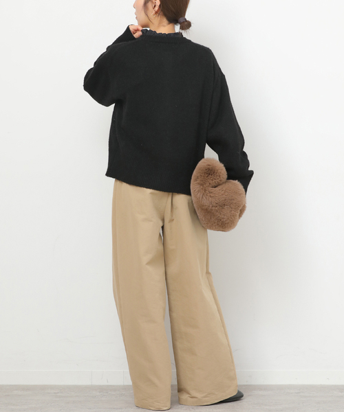 JOURNAL STANDARD relume(ジャーナルスタンダード レリューム)の「《追加3》ハイカウントコットンスタンドカラー2way(シャツ/ブラウス・レディース・ブラック/ブルー系その他/ホワイト・FREE)」の7枚目の写真