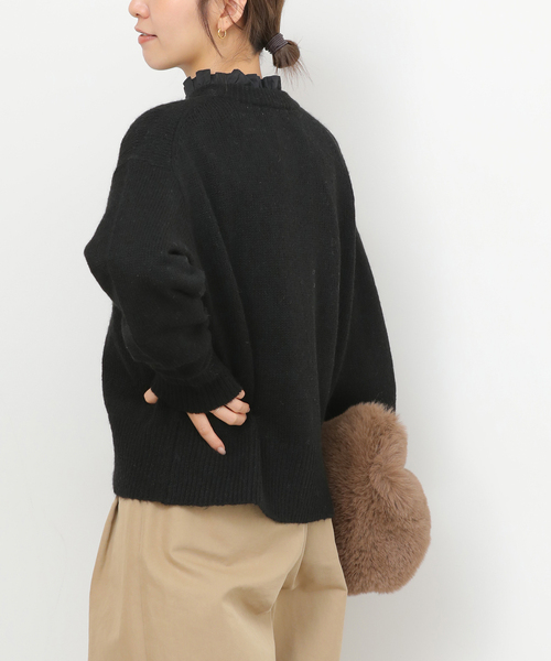 JOURNAL STANDARD relume(ジャーナルスタンダード レリューム)の「《追加3》ハイカウントコットンスタンドカラー2way(シャツ/ブラウス・レディース・ブラック/ブルー系その他/ホワイト・FREE)」の11枚目の写真