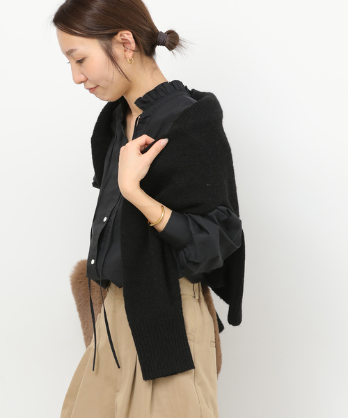 JOURNAL STANDARD relume(ジャーナルスタンダード レリューム)の「《追加3》ハイカウントコットンスタンドカラー2way(シャツ/ブラウス・レディース・ブラック/ブルー系その他/ホワイト・FREE)」の18枚目の写真