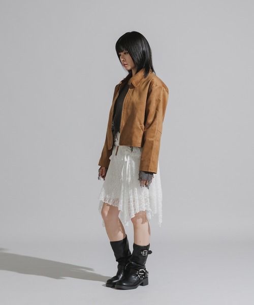 Chick(チック)の「Faux Suede Full-Zip Blouson / フェイクスエード フルジップブルゾン(ブルゾン・レディース・ブラック/キャメル・FREE)」の19枚目の写真