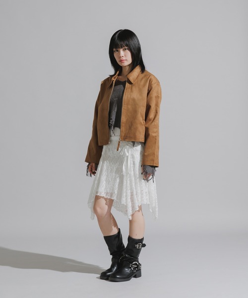 Chick(チック)の「Faux Suede Full-Zip Blouson / フェイクスエード フルジップブルゾン(ブルゾン・レディース・ブラック/キャメル・FREE)」の20枚目の写真