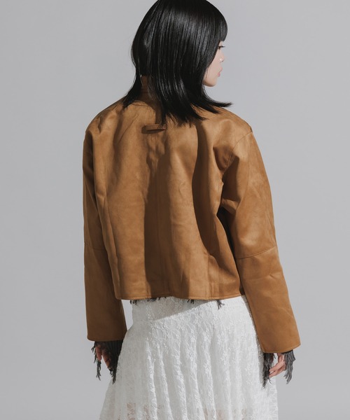 Chick(チック)の「Faux Suede Full-Zip Blouson / フェイクスエード フルジップブルゾン(ブルゾン・レディース・ブラック/キャメル・FREE)」の16枚目の写真