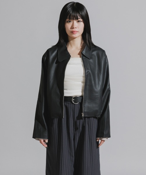 Chick(チック)の「Faux Suede Full-Zip Blouson / フェイクスエード フルジップブルゾン(ブルゾン・レディース・ブラック/キャメル・FREE)」の21枚目の写真