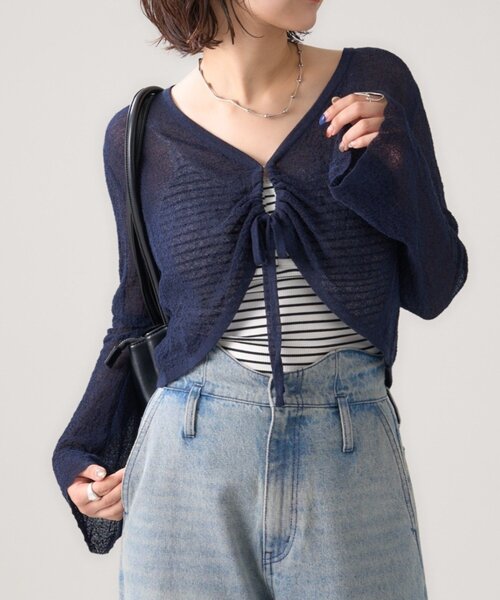 セール】透かしニットショートボレロ（カーディガン/ボレロ）｜mystic