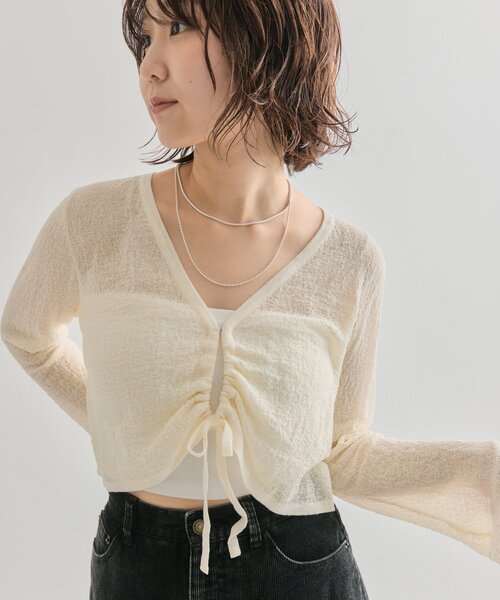 セール】透かしニットショートボレロ（カーディガン/ボレロ）｜mystic