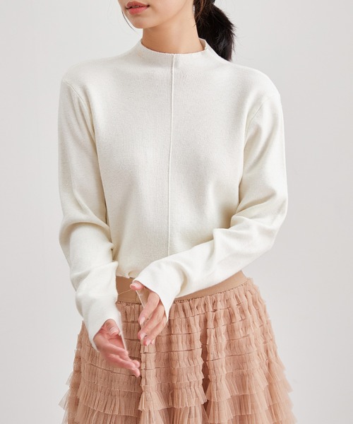 Lace Ladies（レースレディース）の「バック オープンカット オフネック ニット プルオーバー（ニット/セーター・レディース・ブラック/アイボリー/グレー・FREE）」の2枚目の写真
