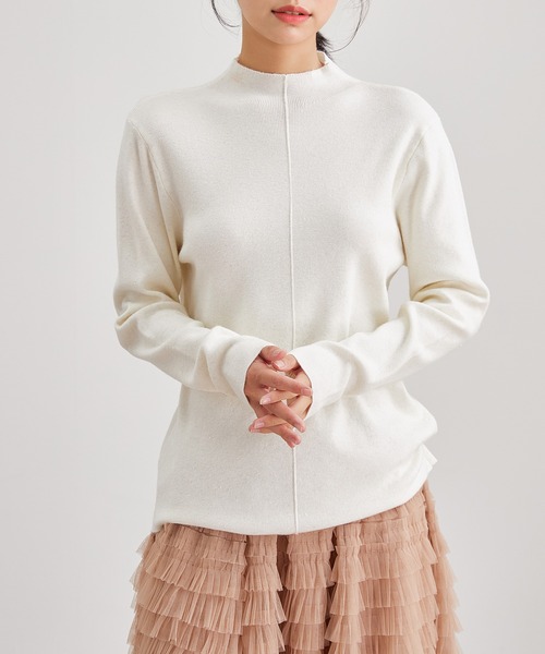 Lace Ladies（レースレディース）の「バック オープンカット オフネック ニット プルオーバー（ニット/セーター・レディース・ブラック/アイボリー/グレー・FREE）」の5枚目の写真
