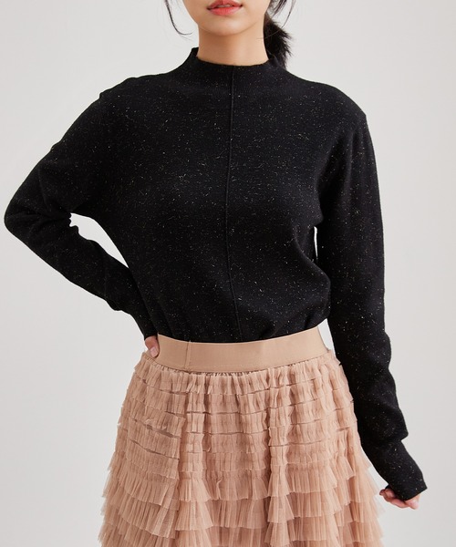 Lace Ladies（レースレディース）の「バック オープンカット オフネック ニット プルオーバー（ニット/セーター・レディース・ブラック/アイボリー/グレー・FREE）」の12枚目の写真