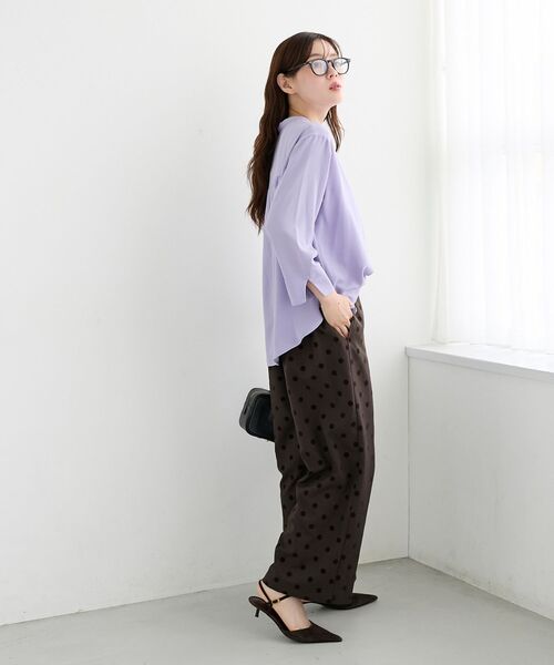 le.coeur blanc(ルクールブラン)の「★大ヒットブラウス長袖★2WAYジョーゼット長袖ブラウス(シャツ/ブラウス・レディース・ダークグレー/パープル/ネイビー/ライトグレー・38)」の15枚目の写真