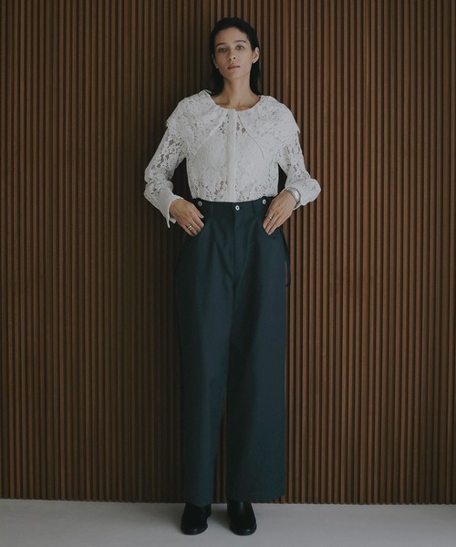 MANOF(マノフ)の「2WAY SUSPENDER PANTS(その他パンツ・レディース・ネイビー/ホワイト・M/S)」の6枚目の写真
