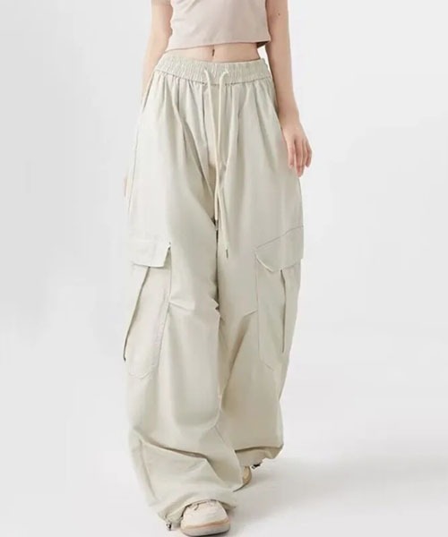 TONE SELECT WEAR(トーンセレクトウェア)の「【URGE:】リラックスワイドジャージパンツ(デニムパンツ・レディース・アイボリー/ブラック/オリーブ・MEDIUM/LARGE/X-LARGE)」の12枚目の写真