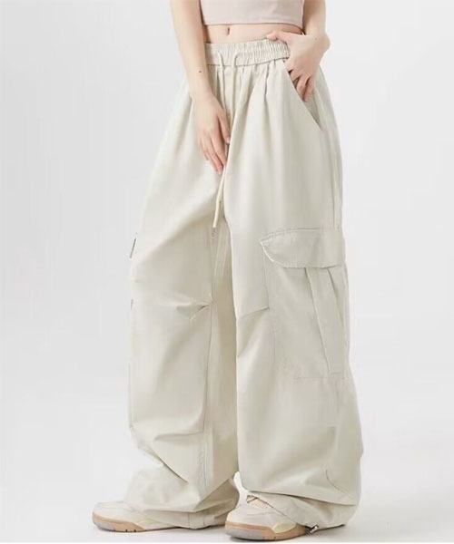 TONE SELECT WEAR(トーンセレクトウェア)の「【URGE:】リラックスワイドジャージパンツ(デニムパンツ・レディース・アイボリー/ブラック/オリーブ・MEDIUM/LARGE/X-LARGE)」の13枚目の写真