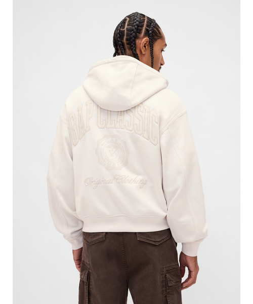 セール】リラックスフィット GAPロゴ ジップアップパーカー（パーカー