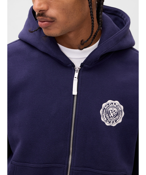 GAP（ギャップ）の「リラックスフィット GAPロゴ ジップアップパーカー