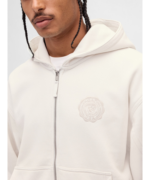 GAP（ギャップ）の「リラックスフィット GAPロゴ ジップアップパーカー