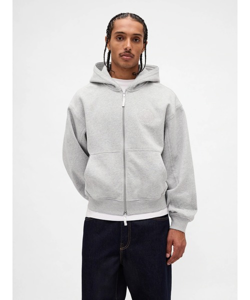 セール】リラックスフィット GAPロゴ ジップアップパーカー（パーカー