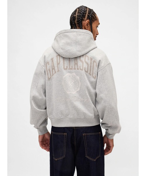 セール】リラックスフィット GAPロゴ ジップアップパーカー（パーカー