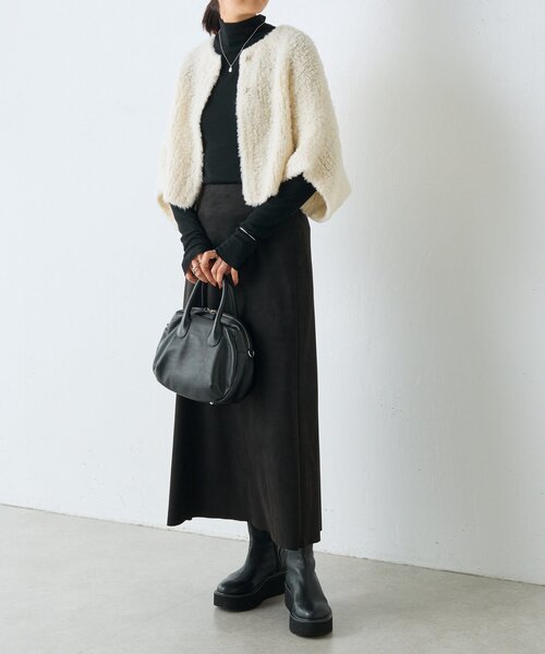 BEARDSLEY（ビアズリー）の「カシミヤループ前後カーディガン（ニット/セーター・レディース・チャコールグレー/ホワイト・FREE）」の17枚目の写真