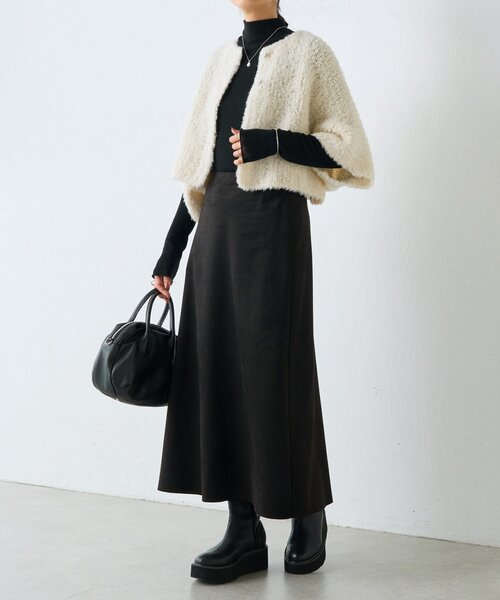 BEARDSLEY（ビアズリー）の「カシミヤループ前後カーディガン（ニット/セーター・レディース・チャコールグレー/ホワイト・FREE）」の18枚目の写真