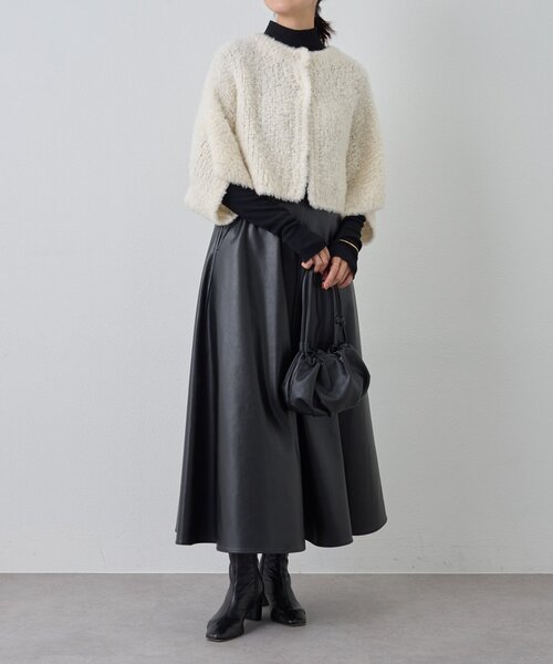 BEARDSLEY（ビアズリー）の「カシミヤループ前後カーディガン（ニット/セーター・レディース・チャコールグレー/ホワイト・FREE）」の20枚目の写真