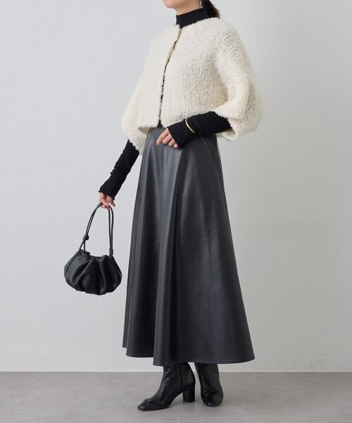 BEARDSLEY（ビアズリー）の「カシミヤループ前後カーディガン（ニット/セーター・レディース・チャコールグレー/ホワイト・FREE）」の21枚目の写真