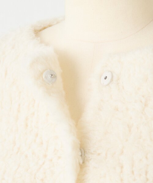 BEARDSLEY（ビアズリー）の「カシミヤループ前後カーディガン（ニット/セーター・レディース・チャコールグレー/ホワイト・FREE）」の4枚目の写真