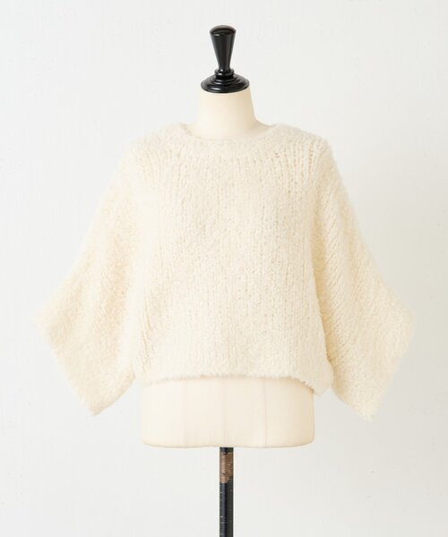 BEARDSLEY（ビアズリー）の「カシミヤループ前後カーディガン（ニット/セーター・レディース・チャコールグレー/ホワイト・FREE）」の9枚目の写真