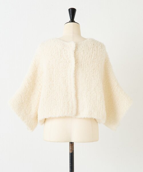 BEARDSLEY（ビアズリー）の「カシミヤループ前後カーディガン（ニット/セーター・レディース・チャコールグレー/ホワイト・FREE）」の10枚目の写真