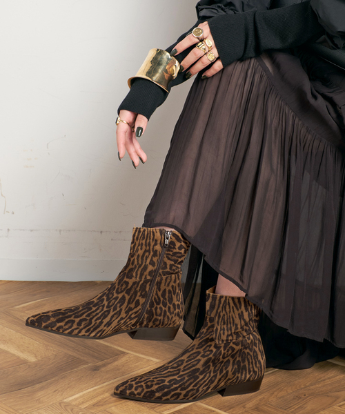 AP STUDIO（エーピーストゥディオ）の「【TORAL】Leopard Booties（ブーツ・レディース・キャメル・35/36/37/38）」の3枚目の写真