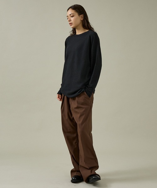 JEMORGAN（ジェーイーモーガン）の「【JEMORGAN/ジェーイーモーガン】CVCワッフル ラグラン裾ラウンドL S-T/ロンT/ラウンド/ラグラン【WEB限定】（Tシャツ/カットソー・メンズ・ブラック/グレー/ネイビー/ホワイト・M/XL/L）」の12枚目の写真