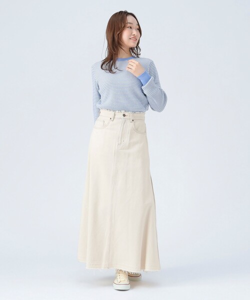 BEAMS HEART(ビームスハート)の「変形 編み柄 ニット(ニット/セーター・レディース・ネイビー/イエロー/グレー/ブルー・FREE)」の14枚目の写真