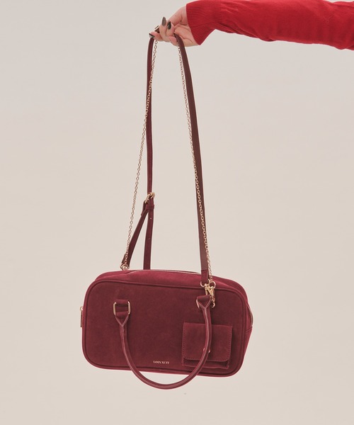 loin nuit（ロワンニュイ）の「mulch way suede bag / マルチウェイスウェードバッグ（ボストンバッグ・レディース・ブラウン/ボルドー・FREE）」の17枚目の写真