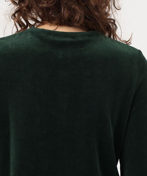 コットンポリエステルベロア クルーネックカーディガン（カーディガン