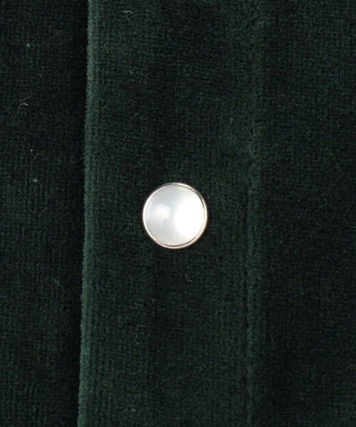 コットンポリエステルベロア クルーネックカーディガン（カーディガン