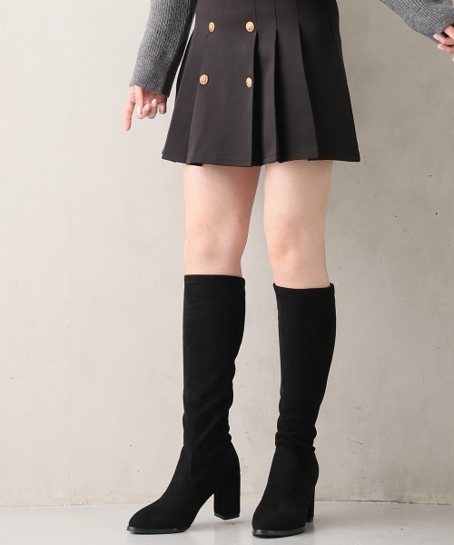 DEMETER(デメテル)の「チャンキーヒール プレーン ストレッチロングブーツ(ブーツ・レディース・ブラック/ブラック系その他・S/M/L/LL)」の22枚目の写真